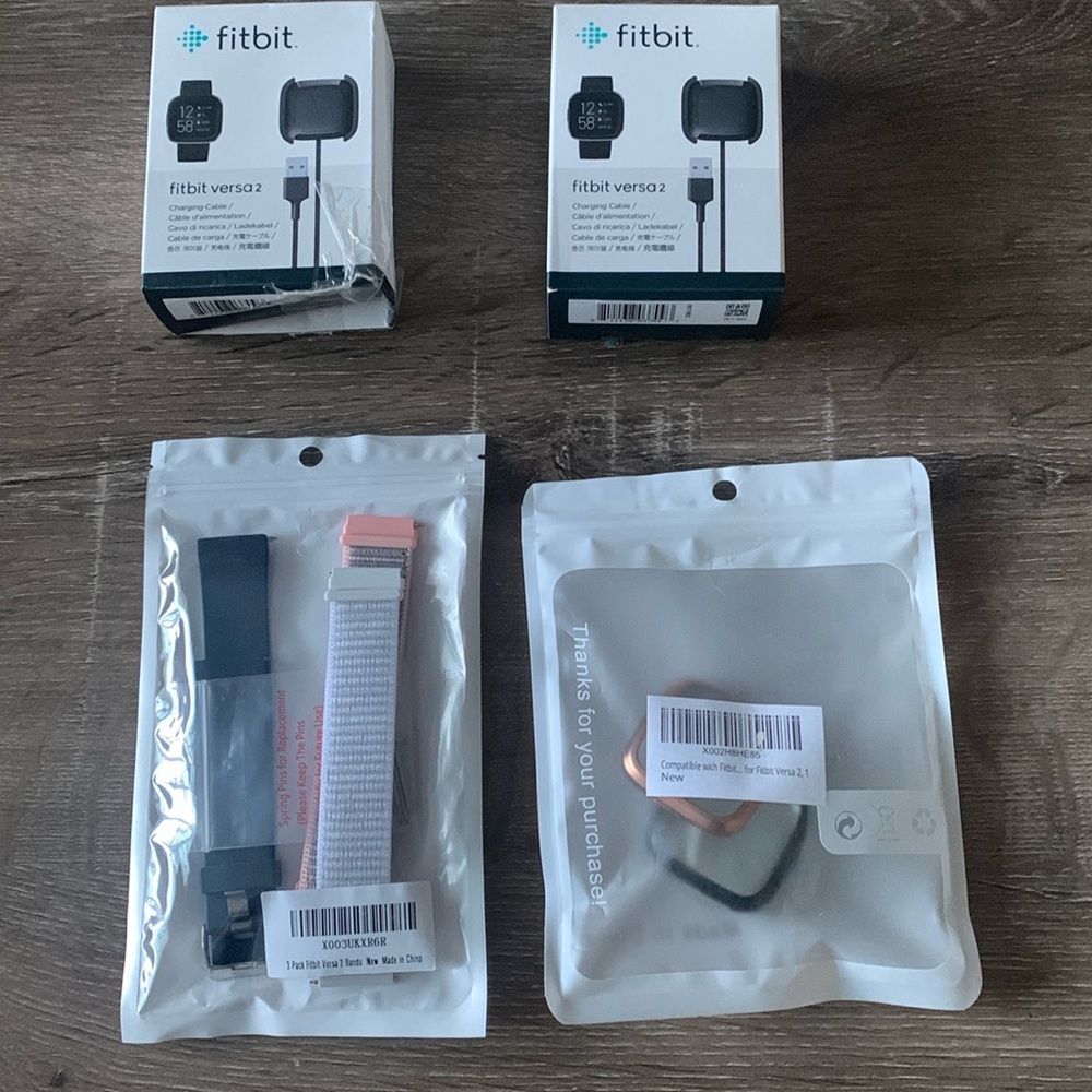 LMT: Fitbit Versa 2 Straps, Bumpers and Chargers (watch is not included).